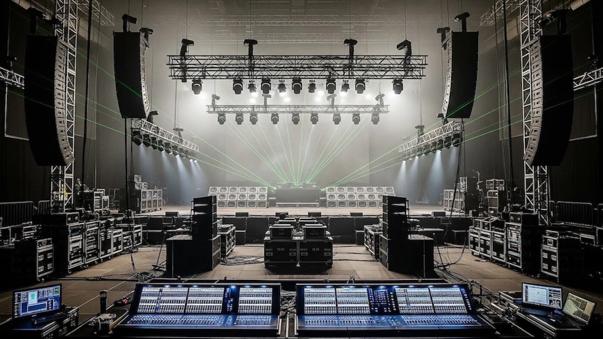 Concert audio and lighting control stage